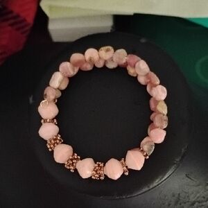 🩷HAND CRAFTED RHODOCHROSITE AND PAPER BEAD BRACELET🩷HP